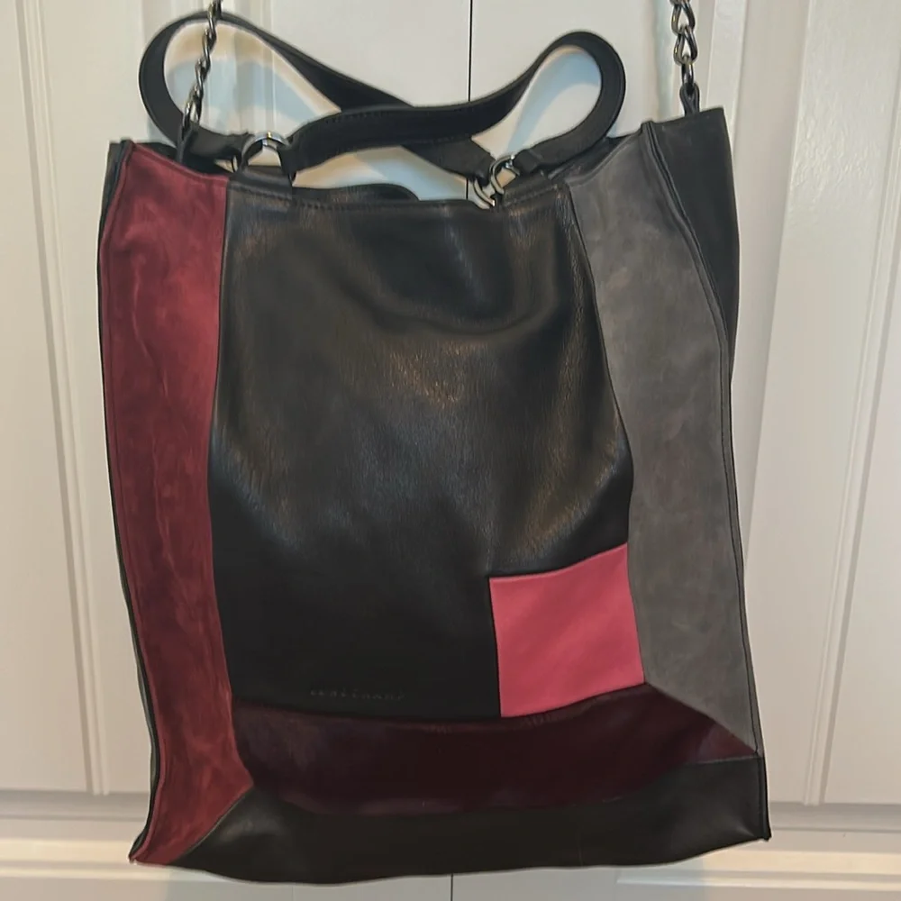 Longchamp - Leather & Suede multi color tote with pockets. NWOT - Picture 4 of 11